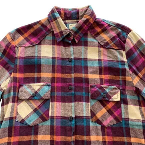 Via Penny Lane Reworked Apparel | Maroon 5 Graphic Button Up Plaid Shirt Large - Picture 4 of 9